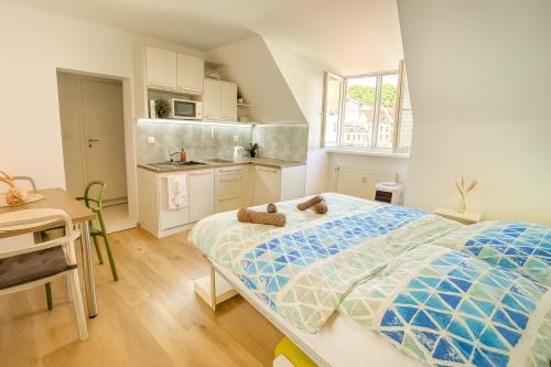 Ένα ή περισσότερα κρεβάτια σε δωμάτιο στο Mini Loft viewpoint Panska