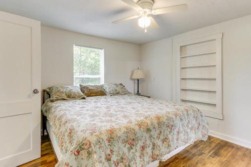 a bedroom with a bed and a ceiling fan at Lake Days, BBQs and Fireside Nights Afton Retreat in Afton