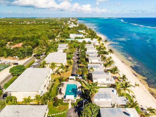 an aerial view of a beach with houses and the ocean at Caribbean Paradise #29 Condo in Lambert House