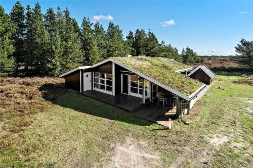 a small house with a grass roof on a field at 0018-Romo-Trinnesvej-16 in Bolilmark