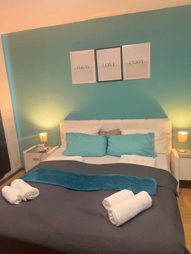 Katil atau katil-katil dalam bilik di Cosy Appartement in elberfeld