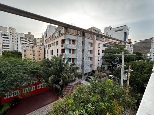 an overhead view of a city with tall buildings at APARTAMENTO, EL RODADERO, SANTA MARTA, COLOMBIA in Rodadero