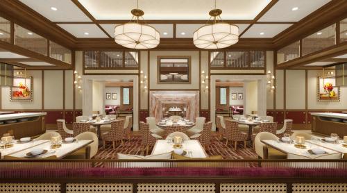 a rendering of a restaurant with tables and chairs at Londoner Grand, a Luxury Collection Hotel, Macau in Macau