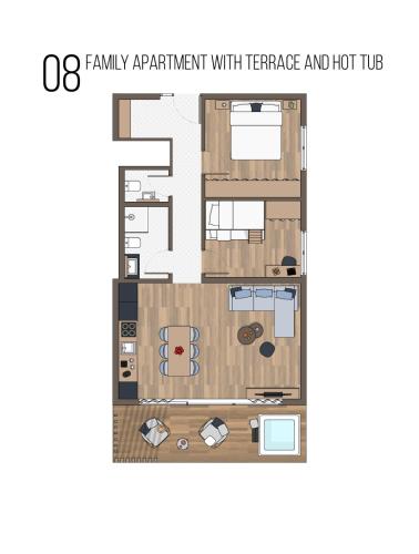 Půdorys ubytování Gora Luxury Apartments