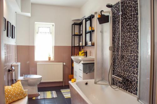 Salle de bains dans l'établissement Kirschpfad zur Lühe