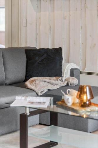 a living room with a couch and a coffee table at 946-Frederiksvaerk-Skelvaenget-3-a in Frederiksværk