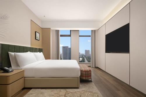 Televisyen dan/atau pusat hiburan di Hilton Garden Inn Linyi Shangcheng
