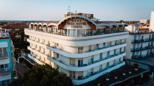 an aerial view of a hotel building at Park Hotel Pineta Boutique Hotel in Caorle