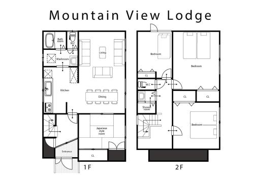 a floor plan of a mountain view lodge at Mountain View Lodge in Furano