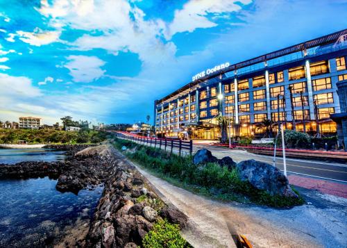 a rendering of a hotel with a river at Dyne Oceano Hotel in Jeju