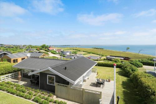 an aerial view of a house with a solar roof at G120-Lemvig-Gyvelvej-20 in Lemvig