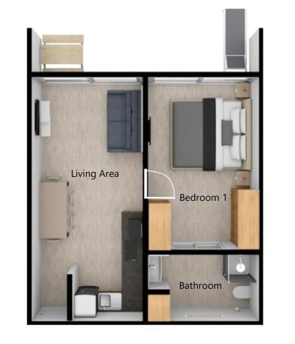a floor plan of a small apartment with the floor plans at Heaven on Earth - Blouberg Beachfront Self-catering Apartment in Bloubergstrand