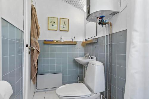 a bathroom with a toilet and a sink at 11120-1-Nykobing-Sj-Birkehaekken-9 in Nykøbing Sjælland