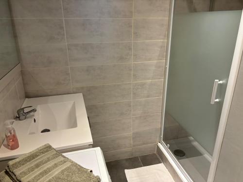 Koupelna v ubytování Grand 2 pièces proche quai de l'Isère