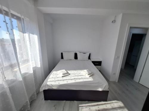 Ένα ή περισσότερα κρεβάτια σε δωμάτιο στο Cicoarei Apartment