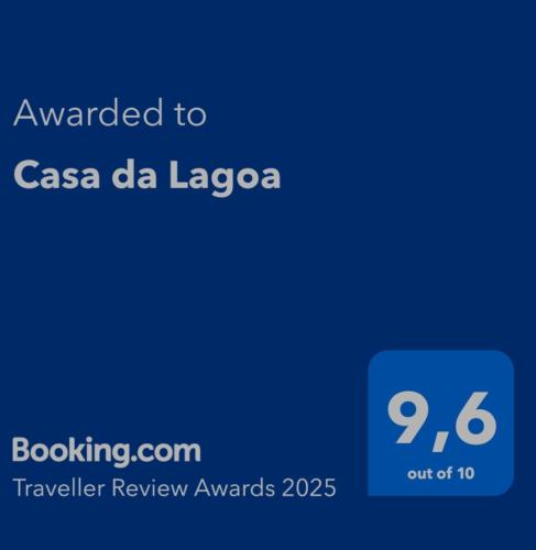 a screenshot of a cell phone with the text awarded to casa da lagaca at Solar da Lagoa in Florianópolis