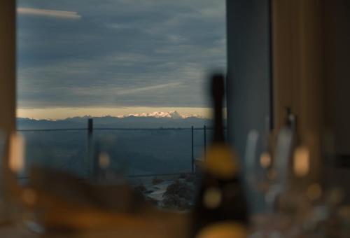 a view of a mountain from a window at Villaggio Brambui Durando in Portacomaro