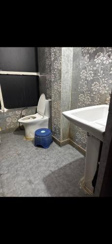 a bathroom with a toilet and a sink at Hotel IC TOWER in Noida