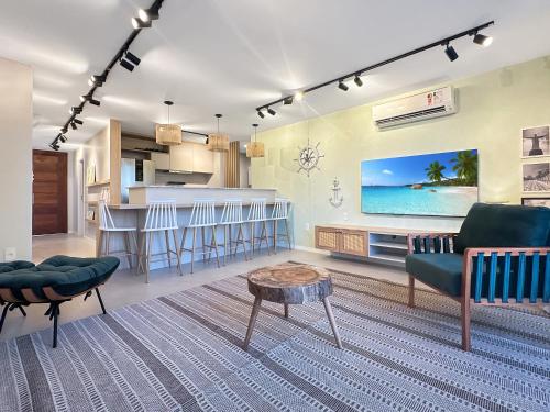 Kuchyň nebo kuchyňský kout v ubytování Condomínio Clube Luxo Marina Privativa 5 Suítes