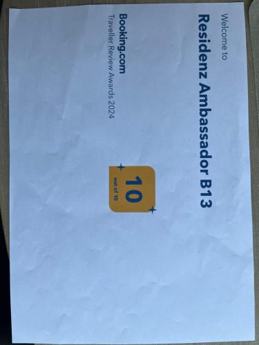 a piece of paper with a battery on it at Residenz Ambassador B13 mit Wellness-Fitness in Leukerbad