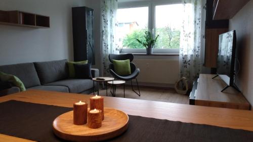 Χώρος καθιστικού στο Ferienwohnung Paula
