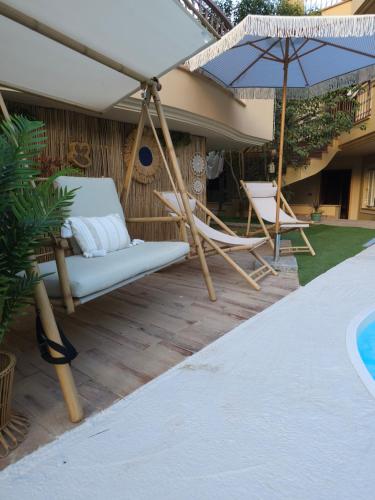 Kolam renang di atau dekat dengan Nefeli Family House1' Modern Villa with Swimming Pool & Jacuzzi