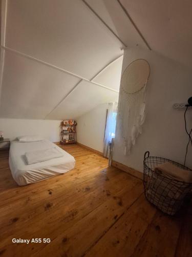 a bedroom with a bed in a tent at חווה של דני in Bet Hillel
