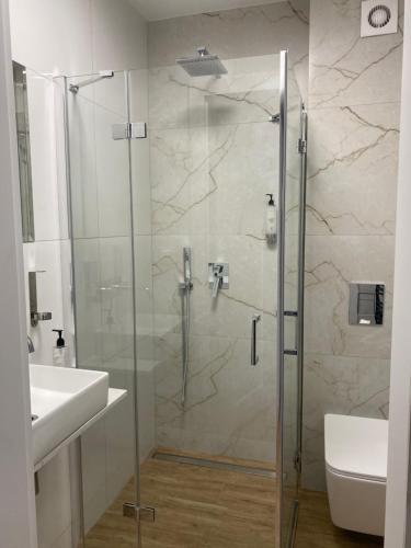 Koupelna v ubytování Hotel Kamil