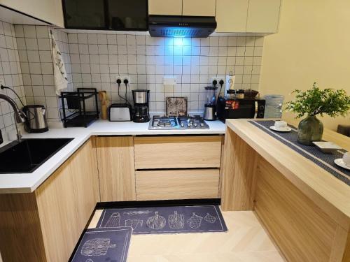 Η κουζίνα ή μικρή κουζίνα στο Reily Luxury Homes-1 bedroom, Syokimau near JKIA & SGR, PARK VIEW
