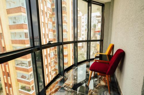 Χώρος καθιστικού στο Hotel Yaman