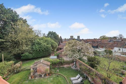 an aerial view of the garden of a house at The Glebe House in Reepham