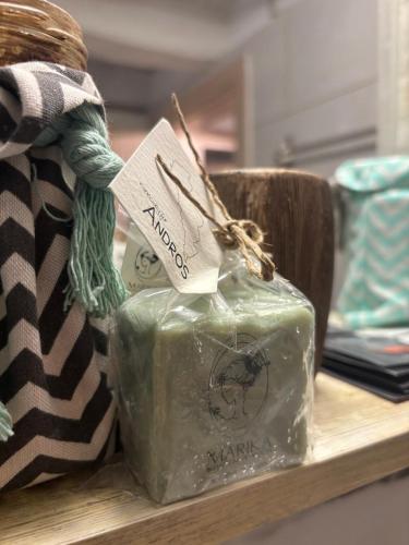 a box of soap sitting on top of a table at Kunada home in Potamia