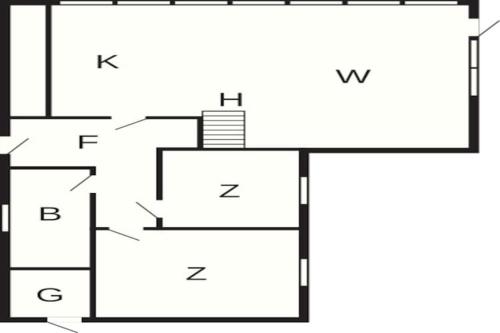 a schematic diagram of a house at 6 person holiday home in Store Fuglede-By Traum in Store Fuglede