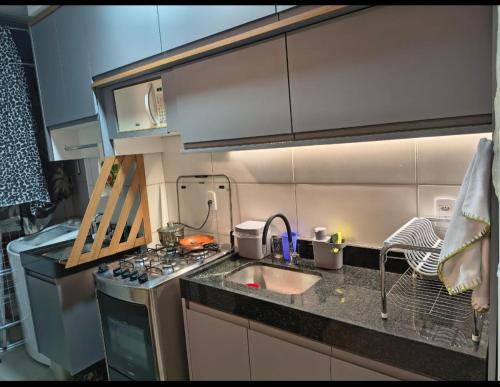 Dapur atau dapur kecil di Perto do Mar Cabo Branco 6pessoas