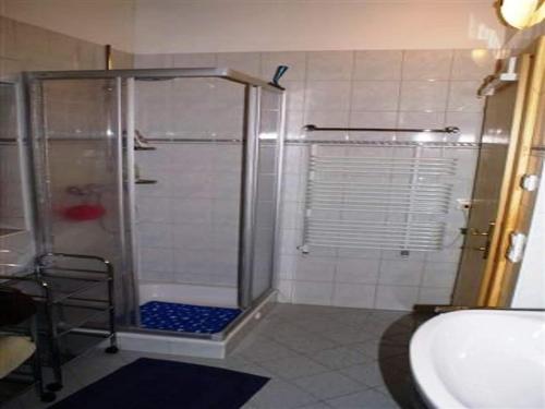 a bathroom with a shower and a sink at Chalet in Königsleiten near Ski Lift in Wald im Pinzgau