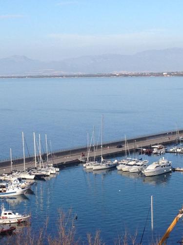 a bunch of boats docked in a harbor at Villa Malandrino Guest House in Agropoli