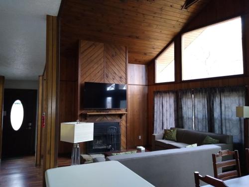 Μια τηλεόραση ή/και κέντρο ψυχαγωγίας στο Shady Woods Retreat 3BR Chalet