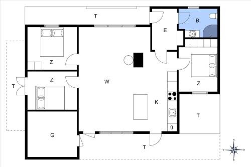 a floor plan of a house at BL1136-Blokhus-Graevlingevej-6 in Blokhus