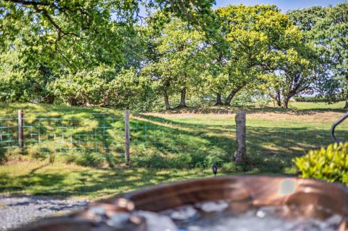 a fenced in field with trees and a fence at 1 Bed in Llandeilo oc-w33068 in Llanddeusant