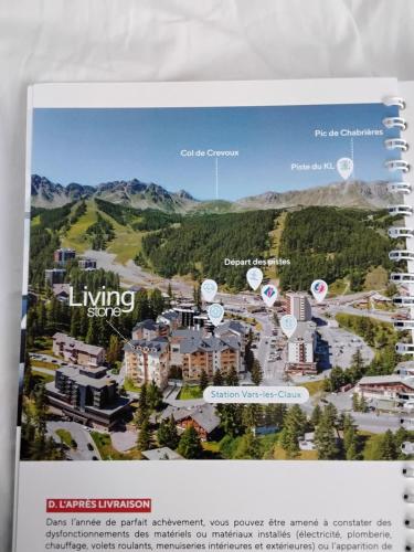 a page of a magazine with a map of living sites at Vars Livingstone in Vars