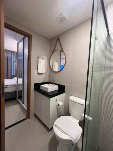 Bilik mandi di Porto de Galinhas - Reserva do Cupe - 113 Com Piscina privativa