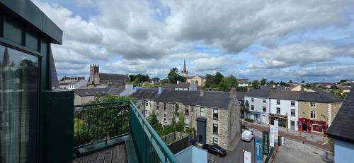 a view of a city from a balcony at The Courtyard Apartments in Carrick on Shannon