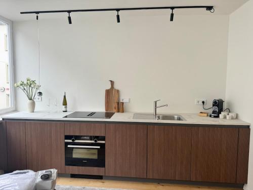 Kuchyň nebo kuchyňský kout v ubytování Apartment Konstantin