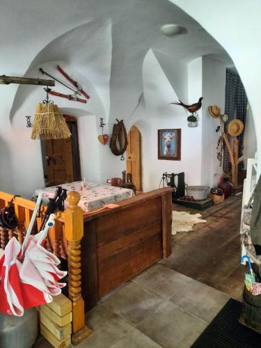 a bedroom with a bed in a room at Gorshof in Spital am Pyhrn