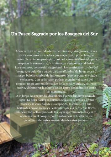 a sign for the uuna paso sapote for los lobosos del at Ecos del Manantial in Villarrica