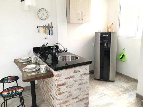 Dapur atau dapur kecil di Nuba Apartamentos
