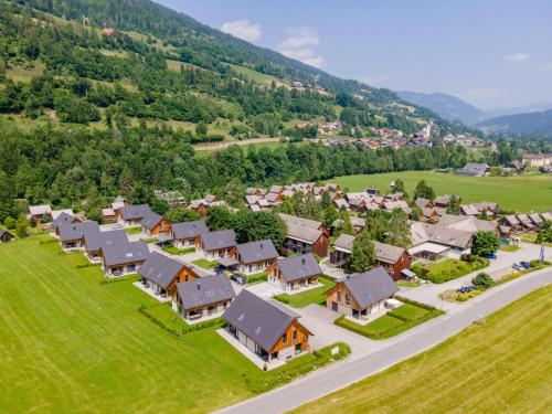 an aerial view of a village with houses at Mountain Chalet Arnica in Sankt Lorenzen ob Murau