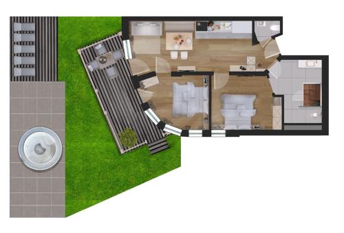 a rendering of a floor plan of a house at Arabella Retreat & Spa in Nauders