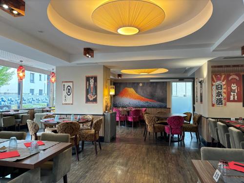 Χώρος καθιστικού στο Logis Auberge Saint Simond