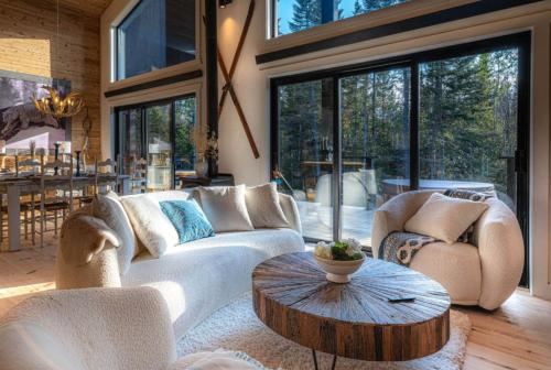 Χώρος καθιστικού στο Chalet Pôle Nord - Luxe Exceptionnel, Spa et Sauna